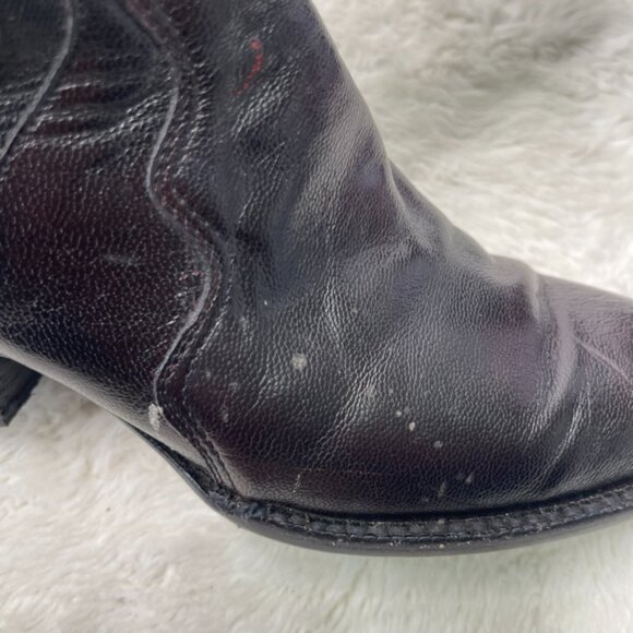 Black Jack Women's Brown Red Cowboy Leather Boots Size 7 - Picture 6 of 14